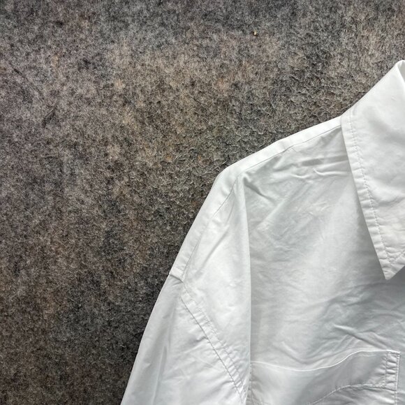L'Academie Dress Shirt Womens XS White Button Down Anorak Utility Drape Nylon - Picture 7 of 10